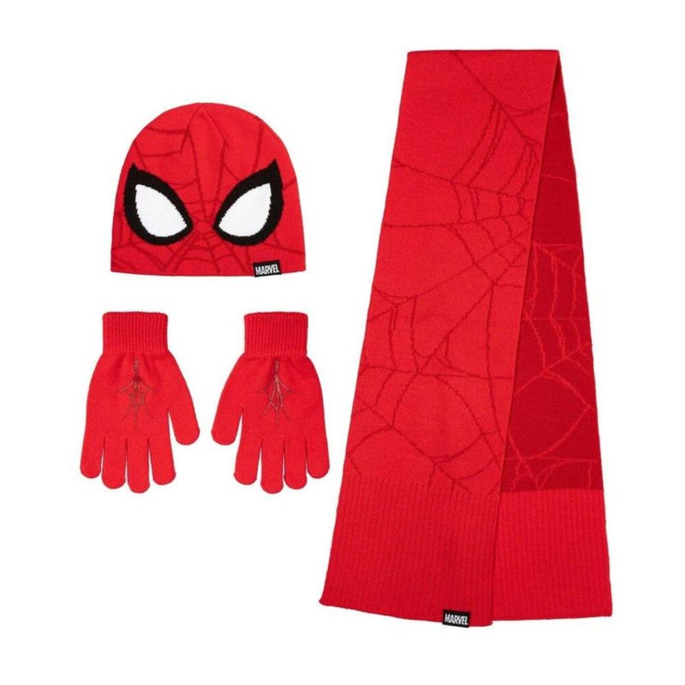 Spider-Man Childrens/Kids Acrylic Hat Gloves And Scarf Set / Red